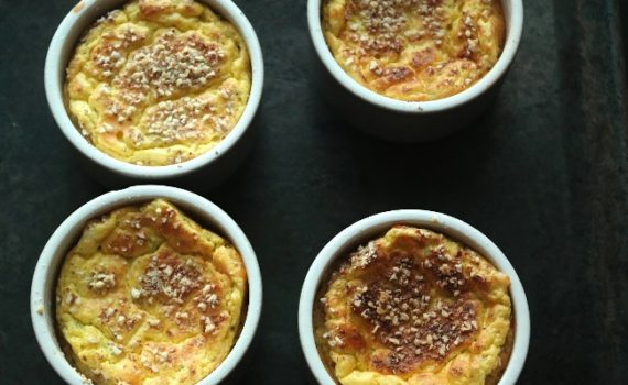 soufflé de abóbora assada feito
